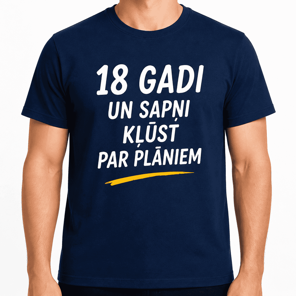 T-krekls 18 gadu jubilejai – 18 gadi un sapņi kļūst par plāniem