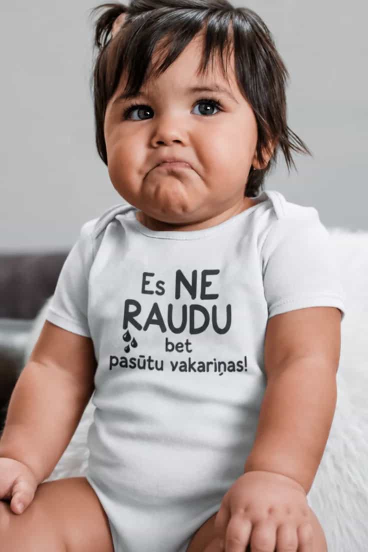 Mazuļa bodijs Es neraudu – Es NE RAUDU bet pasūtu vakariņas!