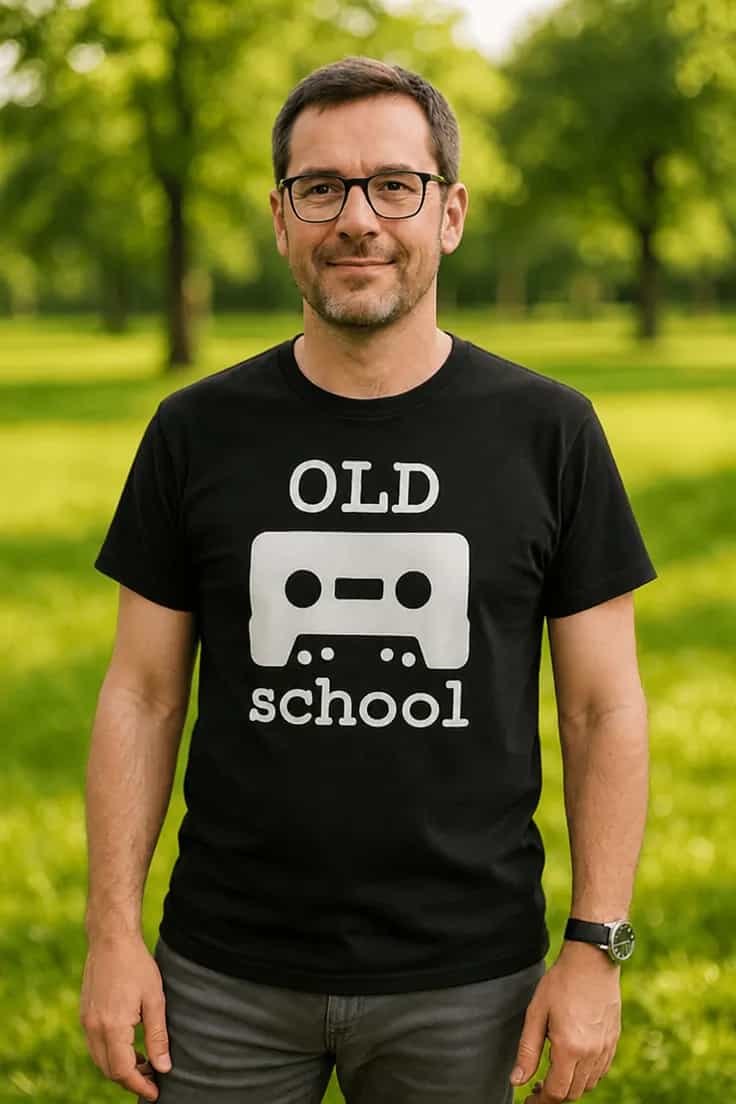T-krekls „Old School” ar kaseti
