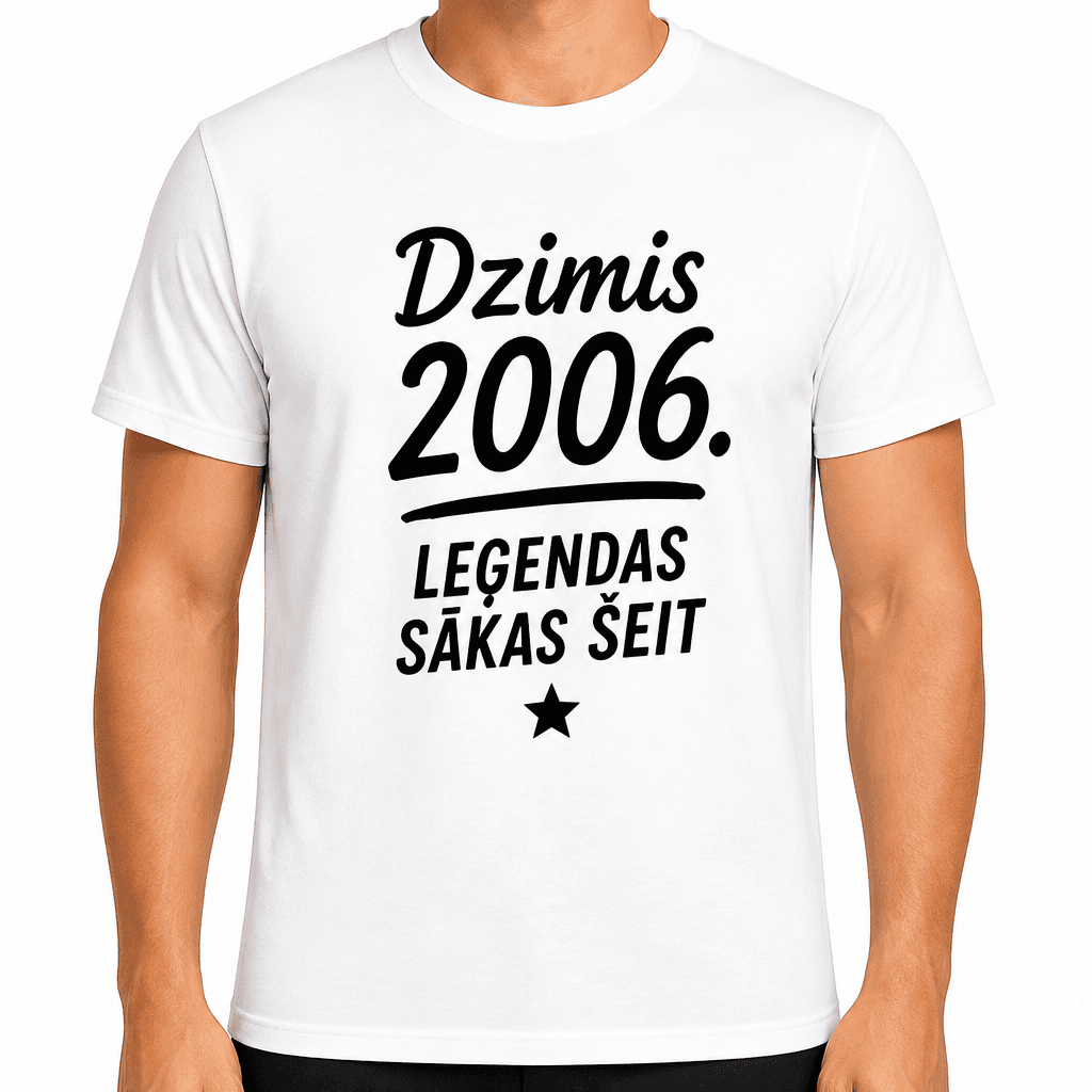 T-krekls 20 gadu jubilejai – Dzimis 2006. Leģendas sākas šeit
