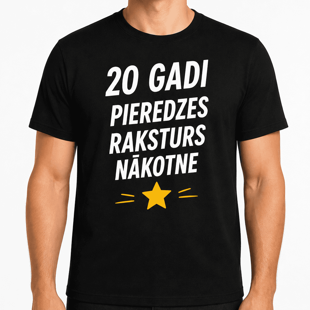 T-krekls 20 gadu jubilejai – 20 gadi pieredzes raksturs nākotne