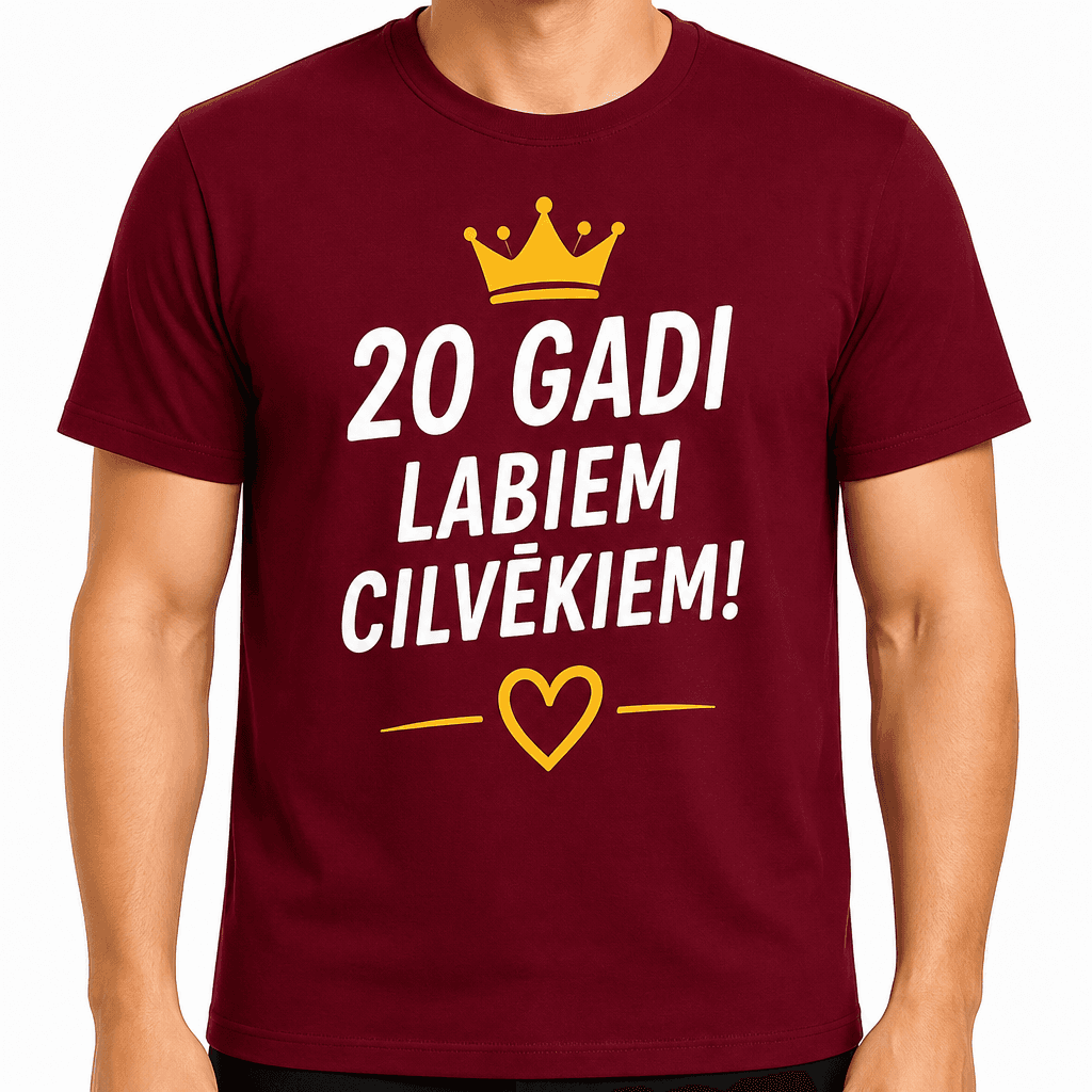 T-krekls 20 gadu jubilejai – 20 gadi labiem cilvēkiem!