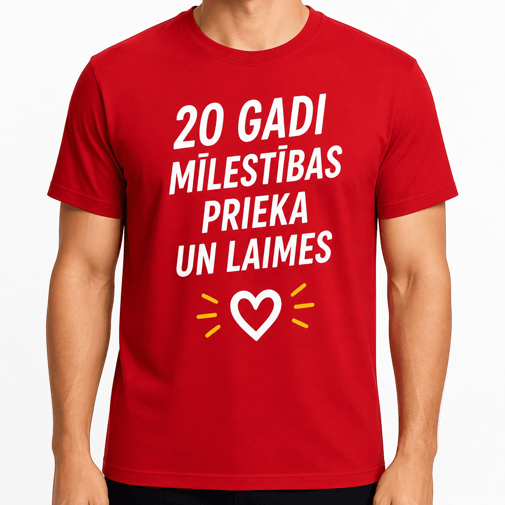 T-krekls 20 gadu jubilejai – 20 gadi mīlestības prieka un laimes