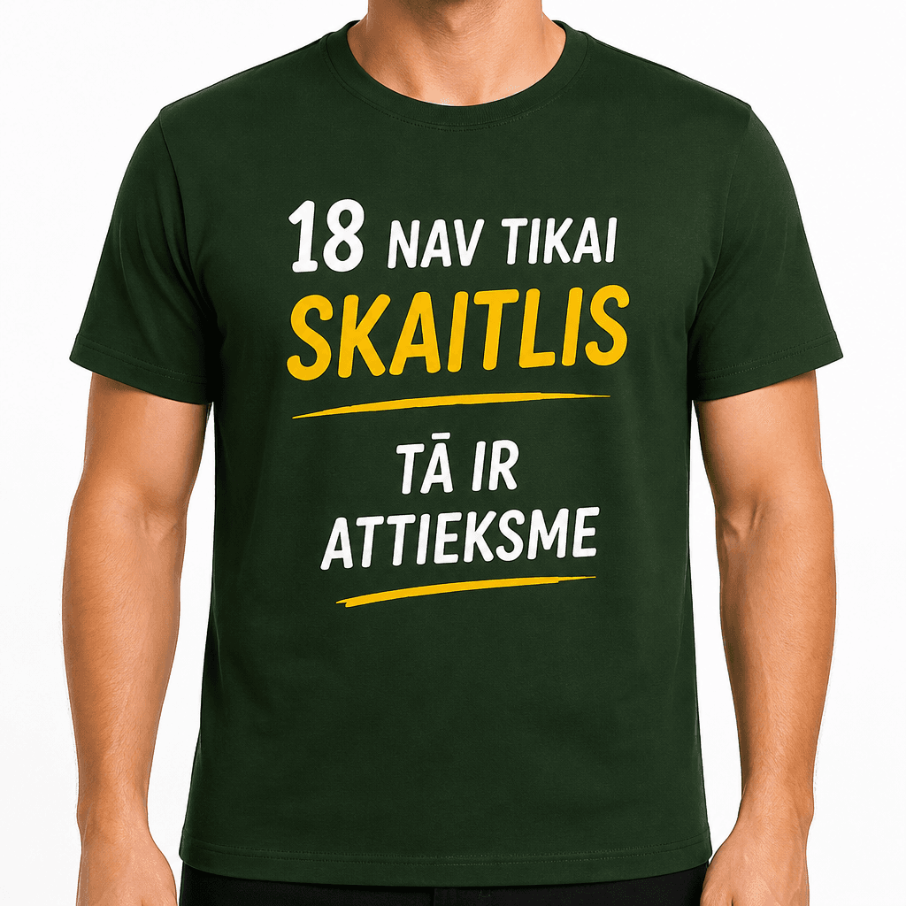 T-krekls 18 gadu jubilejai – 18 nav tikai skaitlis tā ir attieksme