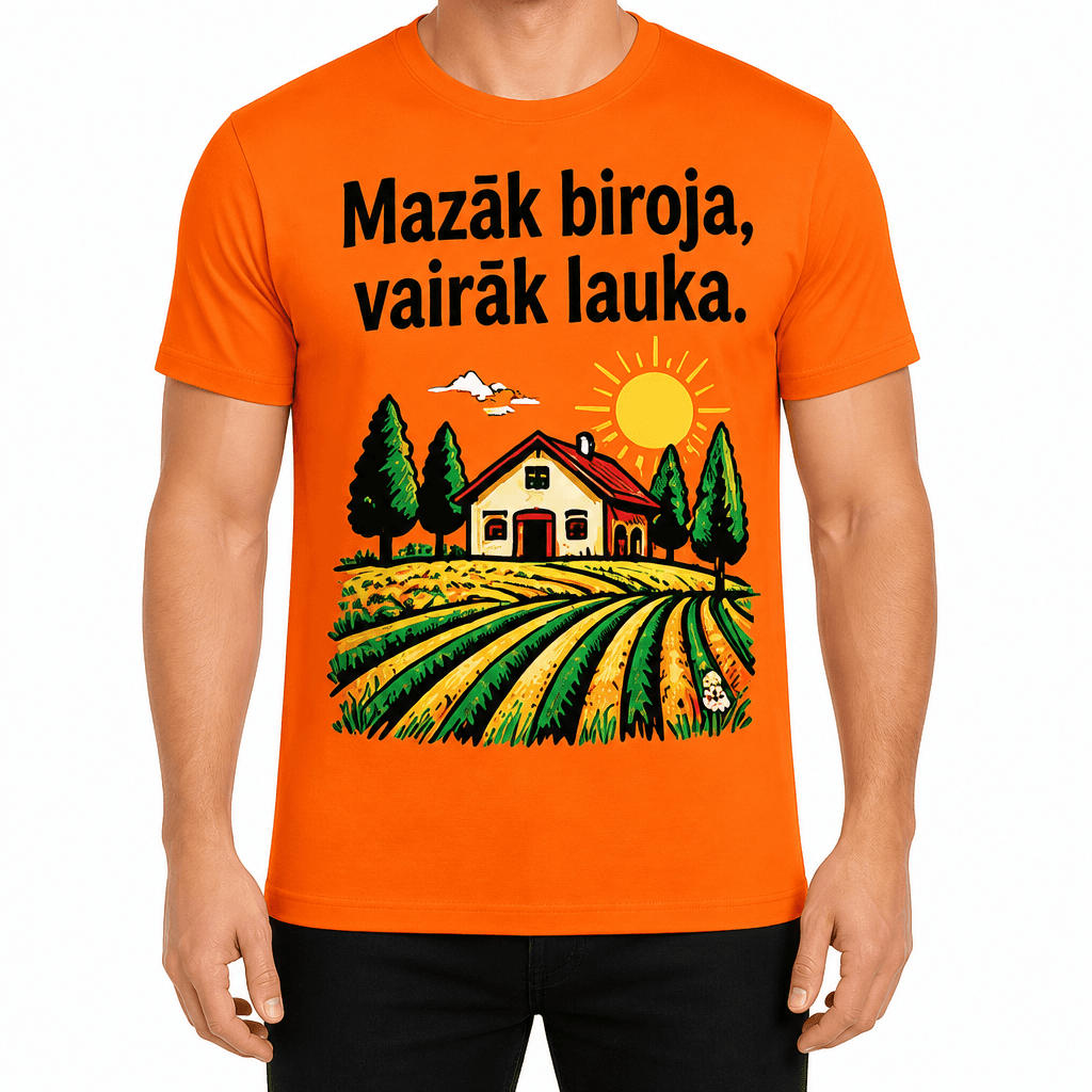 T-krekls lauksaimniekam – Mazāk biroja, vairāk lauka.