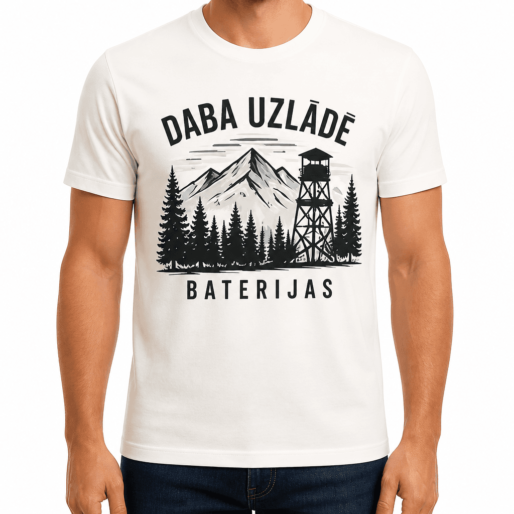 Mednieka T-krekls – DABA UZLĀDĒ BATERIJAS