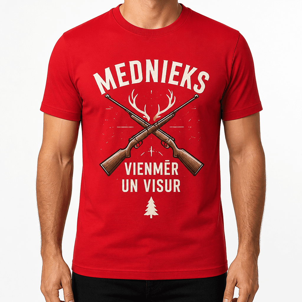 Mednieka T-krekls – MEDNIEKS VIENMĒR UN VISUR
