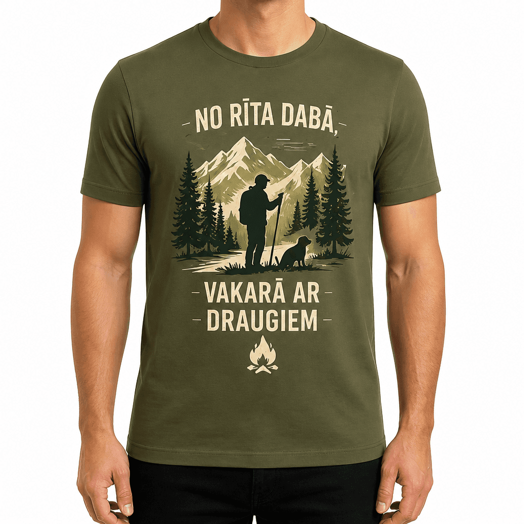 Mednieka T-krekls – NO RĪTA DABĀ, VAKARĀ AR DRAUGIEM