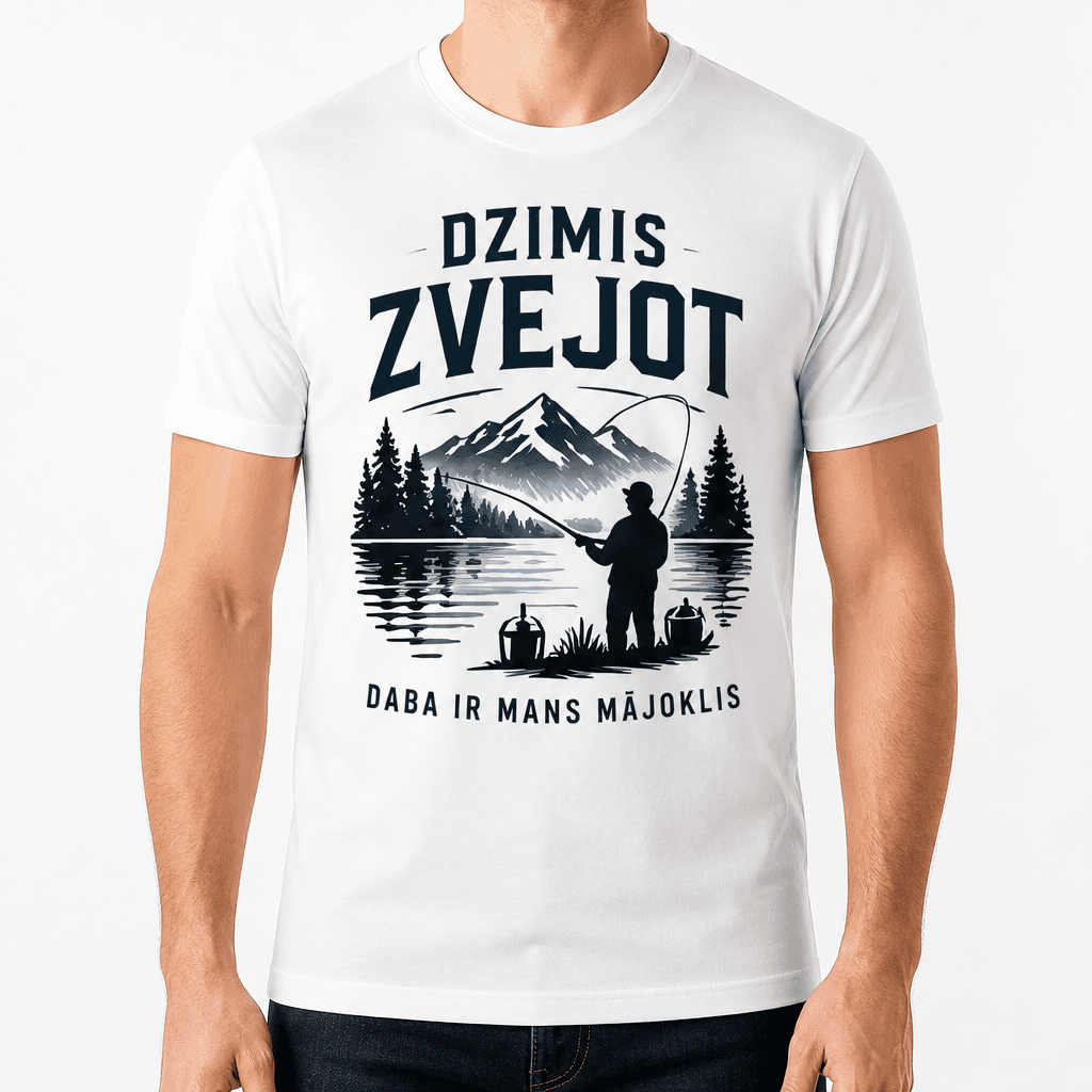 Makšķernieka T-krekls – DZIMIS ZVEJOT