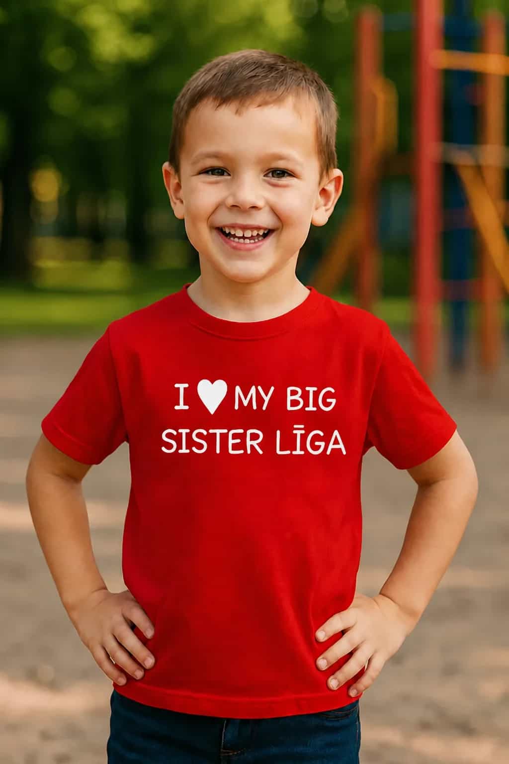 Bērnu T-krekls „I love my big sister“ ar vārdu
