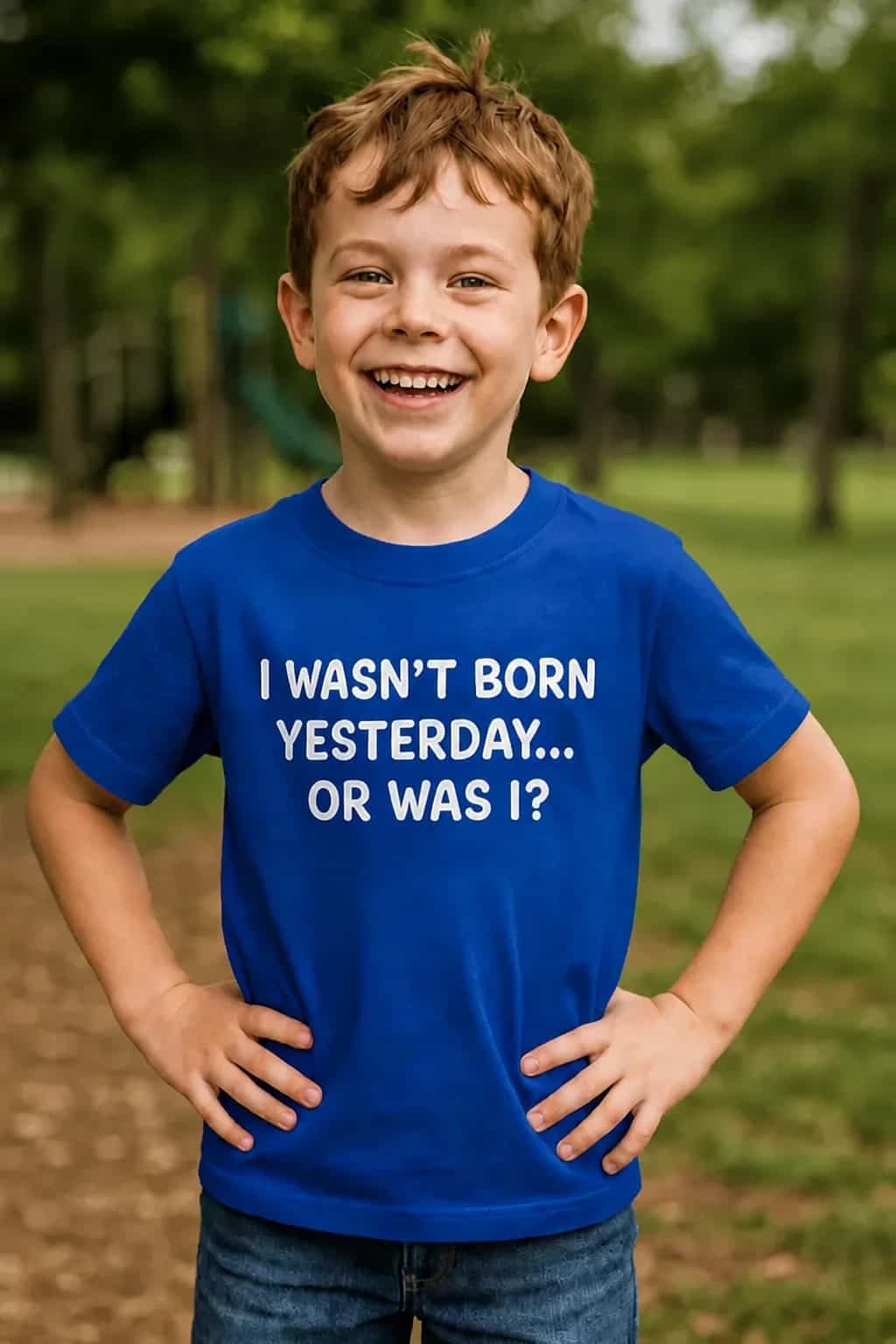 Bērnu T-krekls „I wasn't born yesterday“