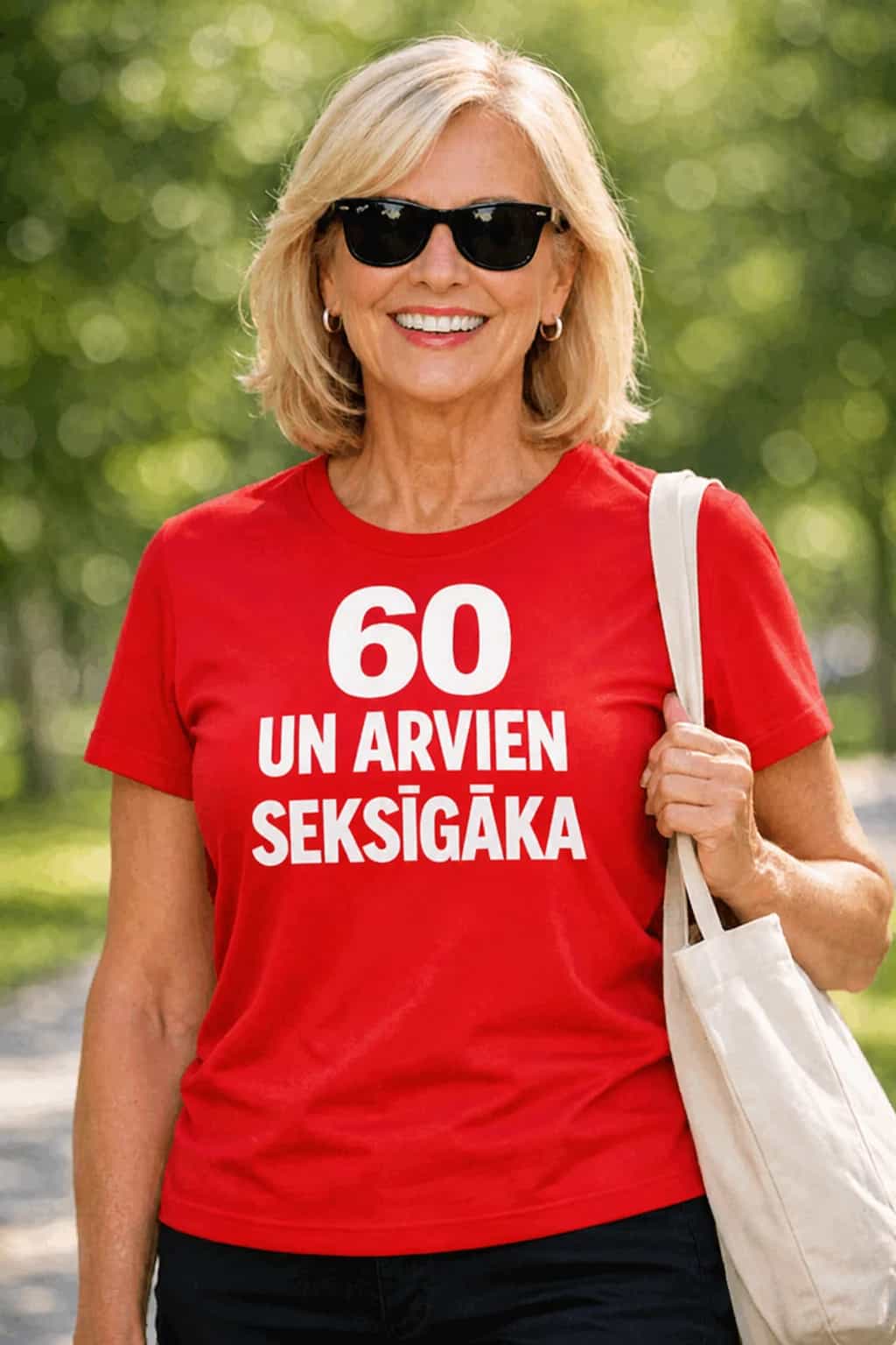 T-krekls 60. jubilejā „60 un arvien seksīgāka“