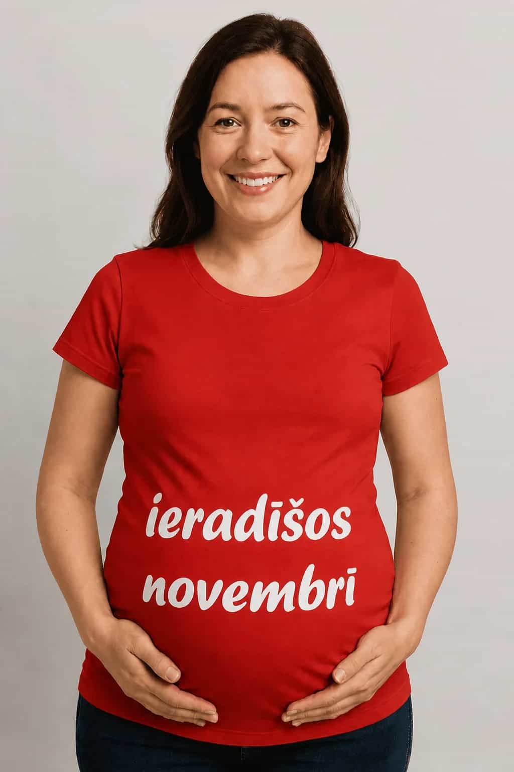 T-krekls grūtniecei „Ieradīšos novembrī“