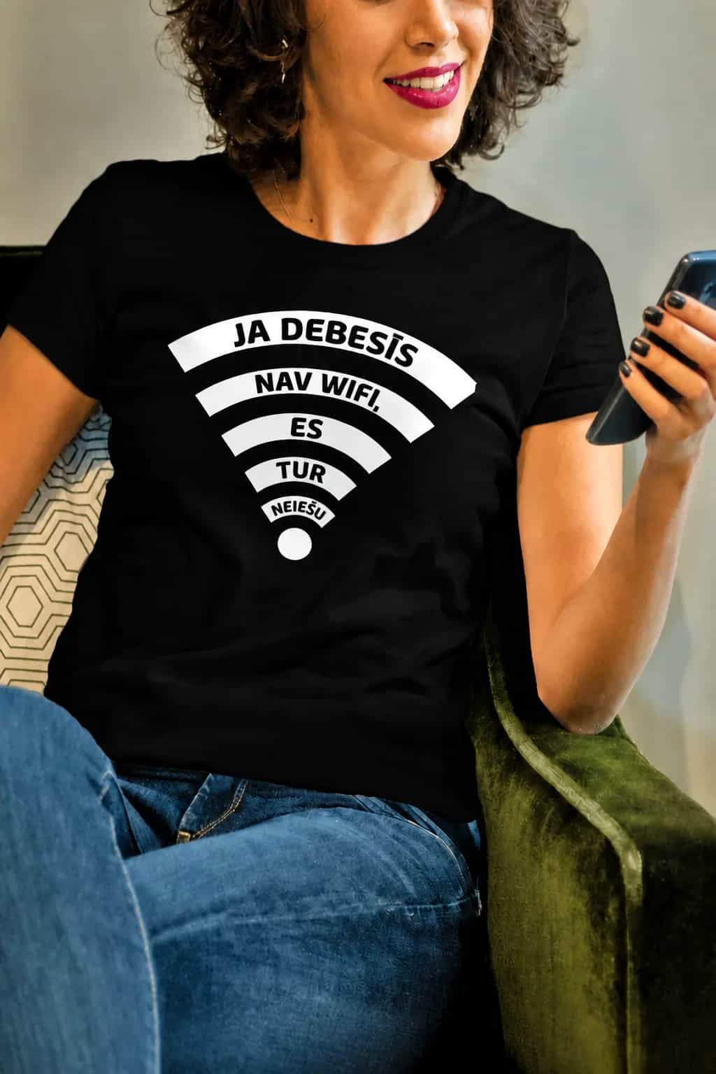 T-krekls „Ja debesīs nav WiFi“