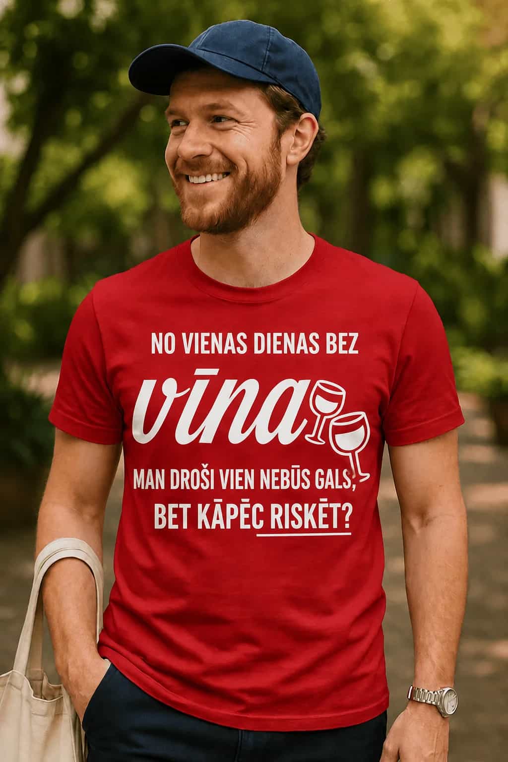 T-krekls vīna cienītājam „Kāpēc riskēt?“