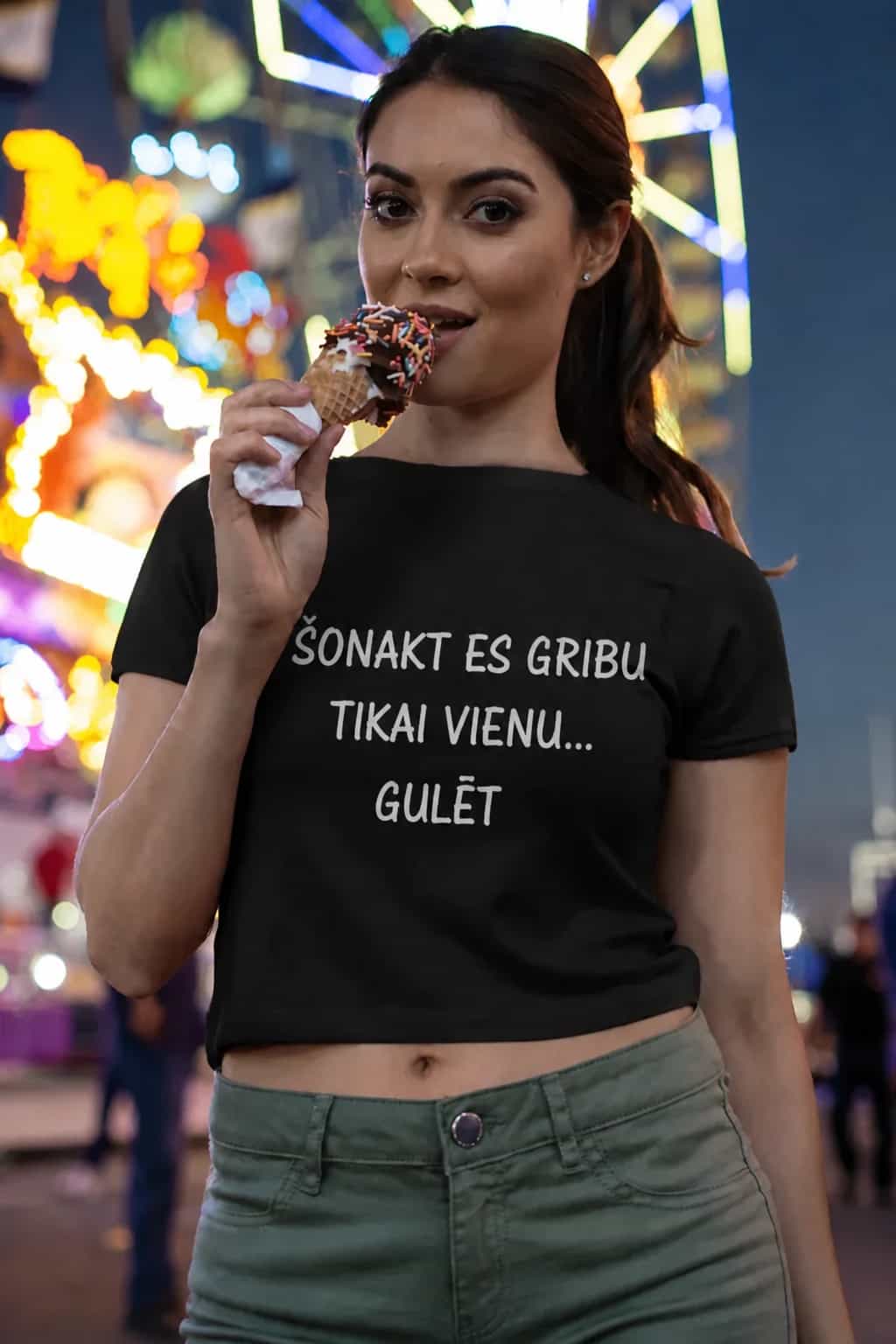 Smieklīgs T-krekls „Gribu tikai vienu… gulēt“