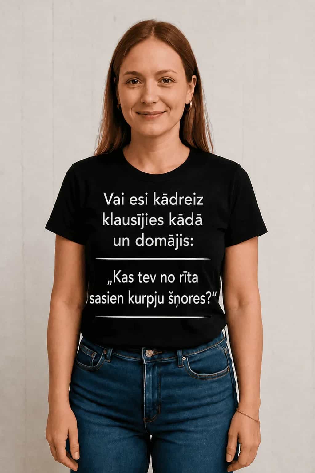 Smieklīgs T-krekls „Kas tev sasien šņores?“