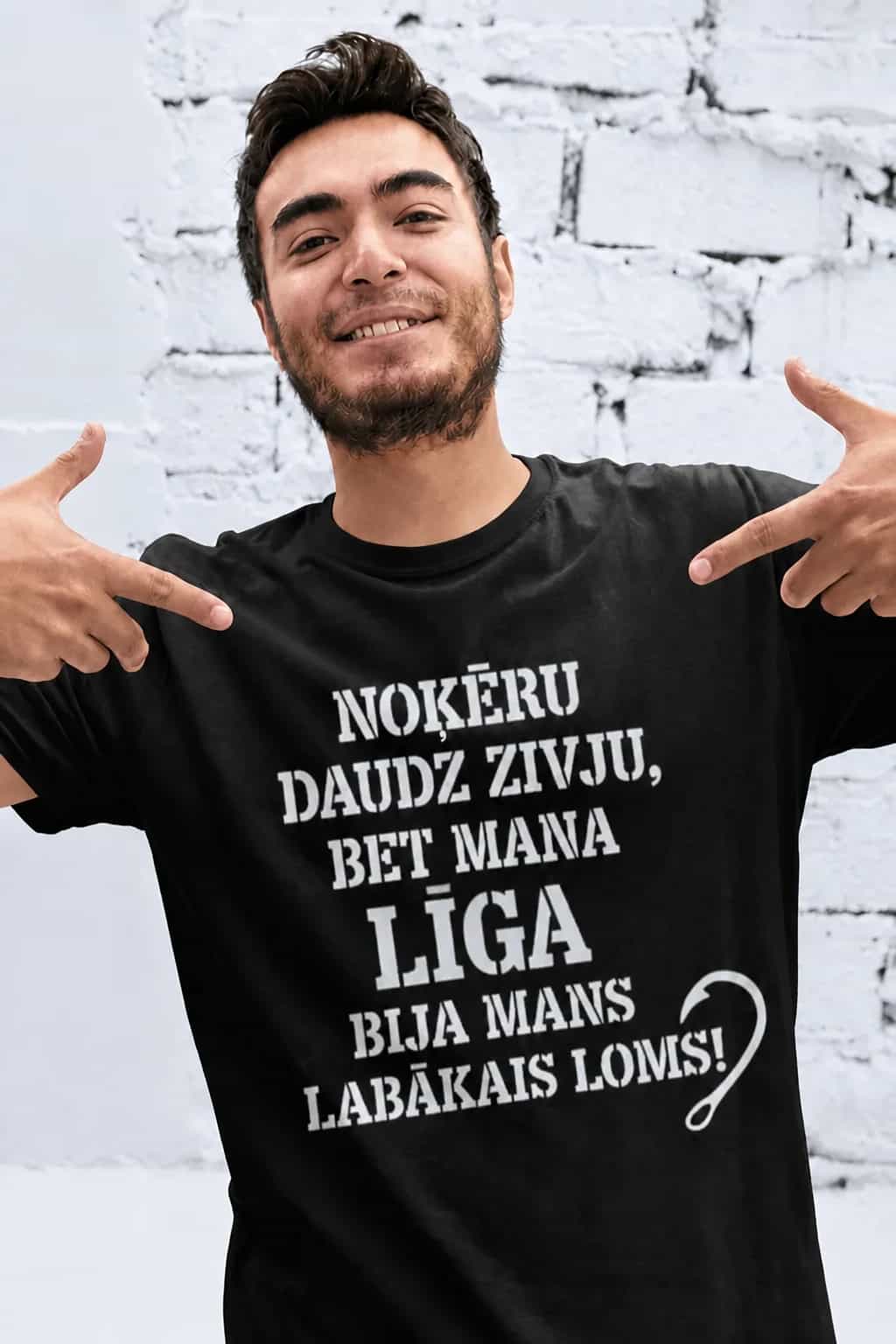 T-krekls makšķerniekam „Labākais loms“ ar vārdu
