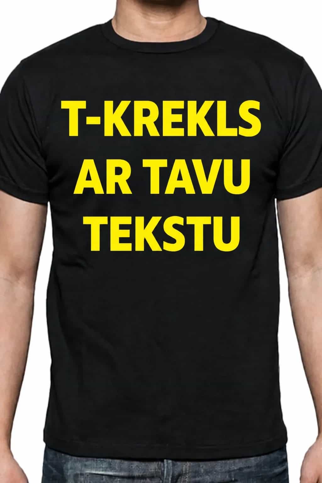 T-krekls ar tavu tekstu priekšpusē un aizmugurē