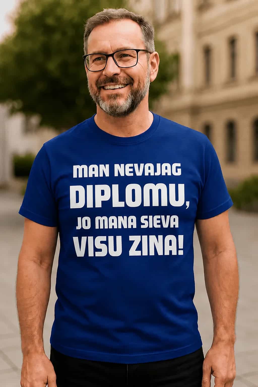 T-krekls vīram „Mana sieva visu zina“