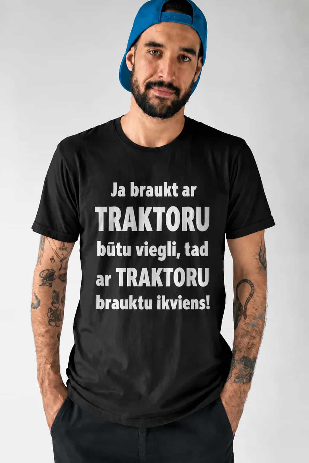 T-krekls „Ja braukt būtu viegli…“ ar auto marku