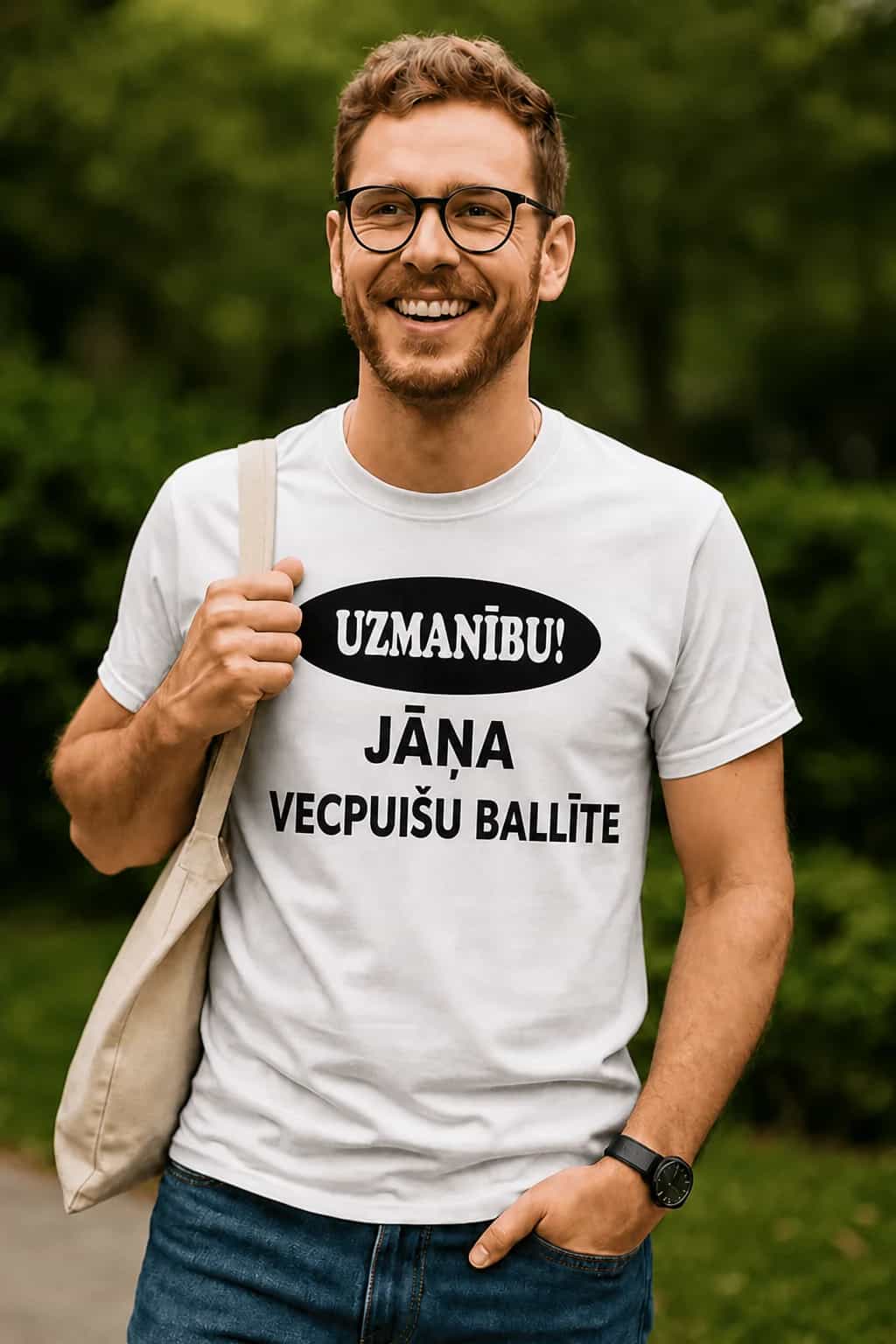 T-krekls vecpuišu ballītei ar vārdu