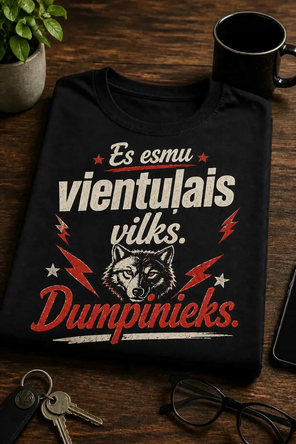 T-krekls „Vientuļais vilks. Dumpinieks.“