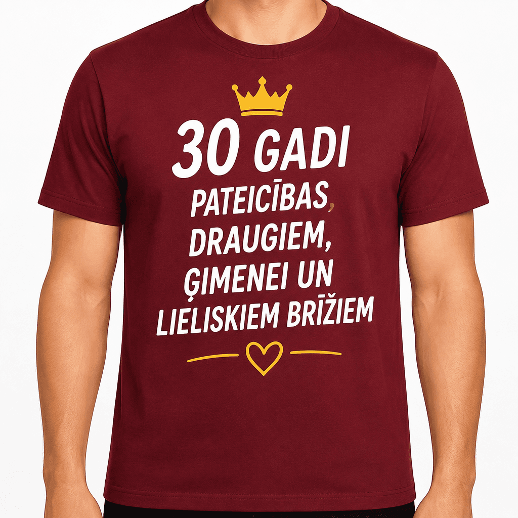 T-krekls 30 gadu jubilejai – 30 gadi pateicības draugiem, ģimenei un lieliskiem brīžiem