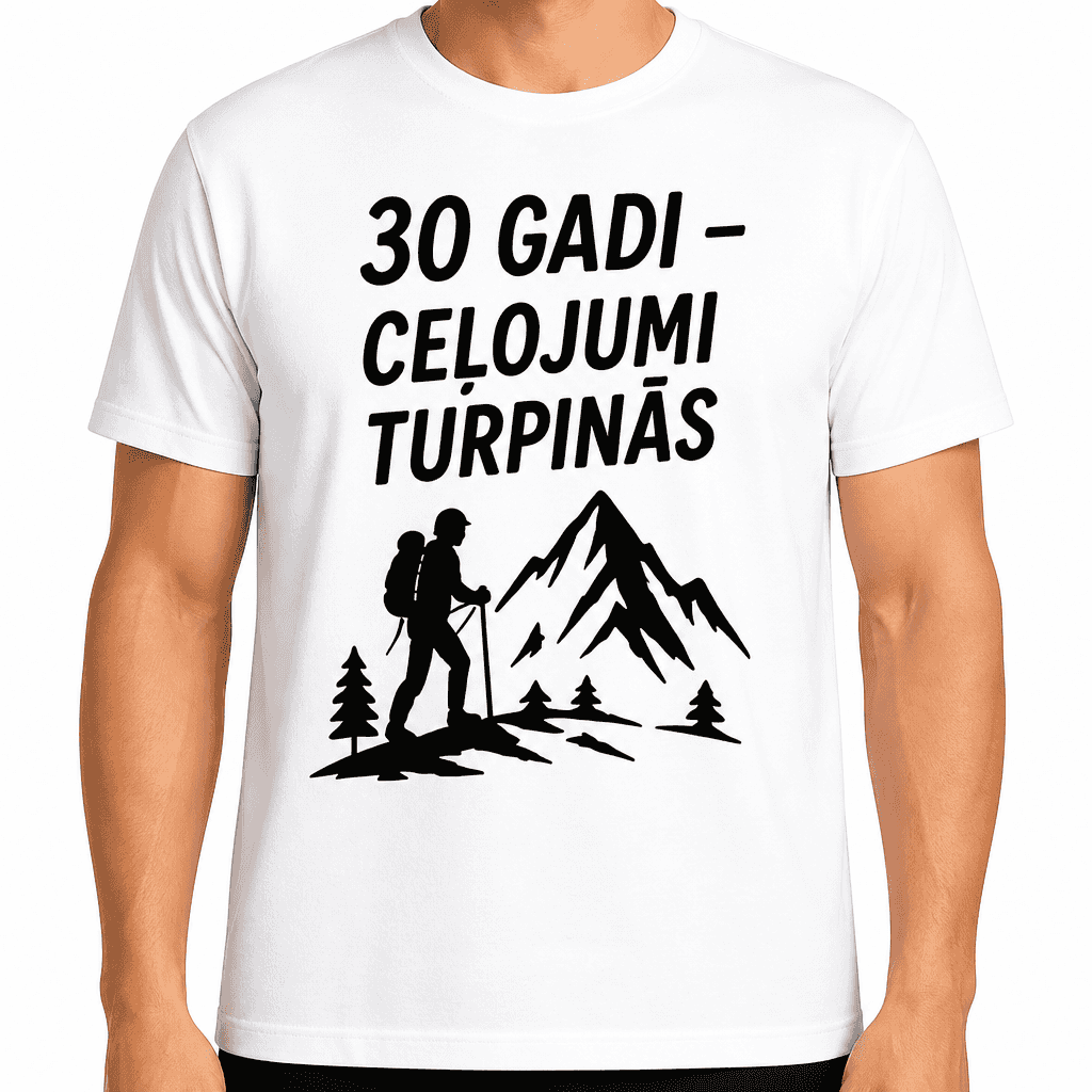 T-krekls 30 gadu jubilejai – 30 gadi – ceļojumi turpinās