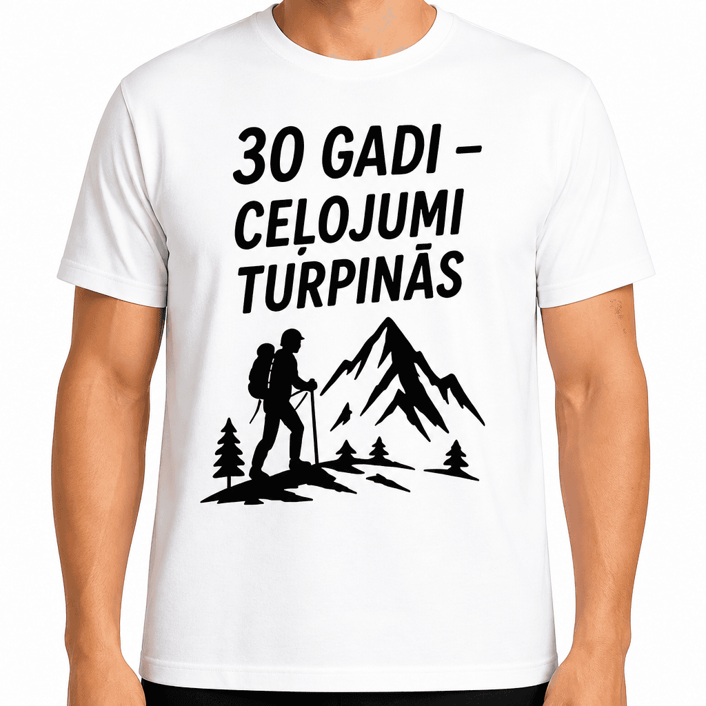 T-krekls 30 gadu jubilejai – 30 gadi – ceļojumi turpinās