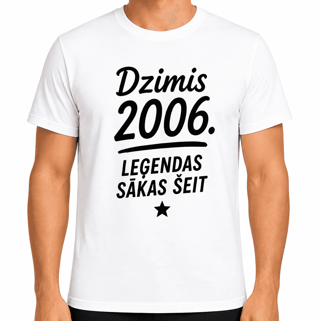 T-krekls 20 gadu jubilejai – Dzimis 2006. Leģendas sākas šeit