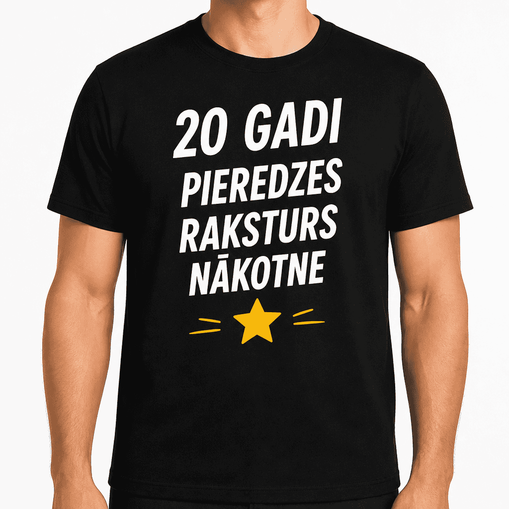 T-krekls 20 gadu jubilejai – 20 gadi pieredzes raksturs nākotne