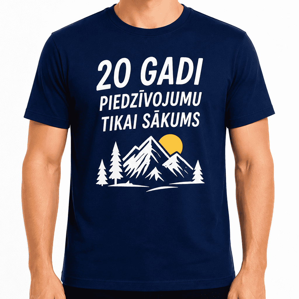T-krekls 20 gadu jubilejai – 20 gadi piedzīvojumu tikai sākums