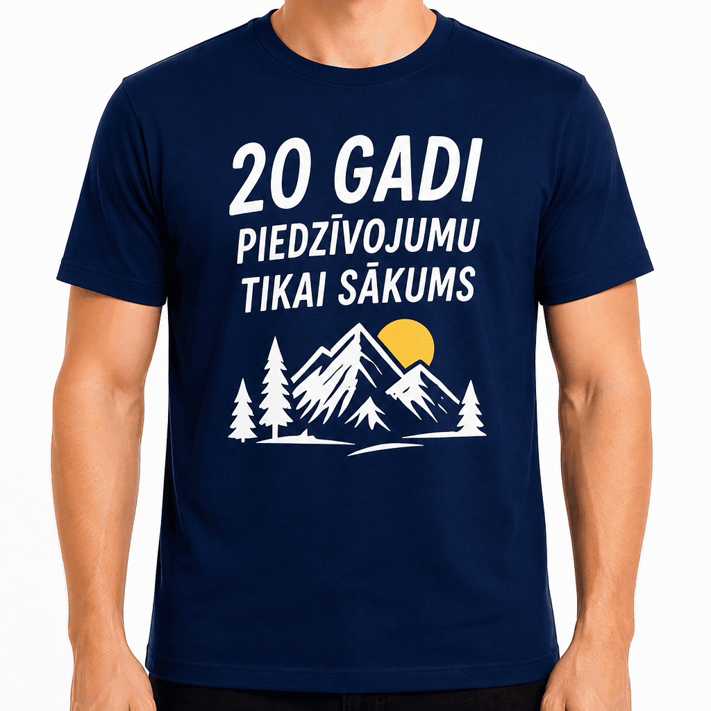 T-krekls 20 gadu jubilejai – 20 gadi piedzīvojumu tikai sākums