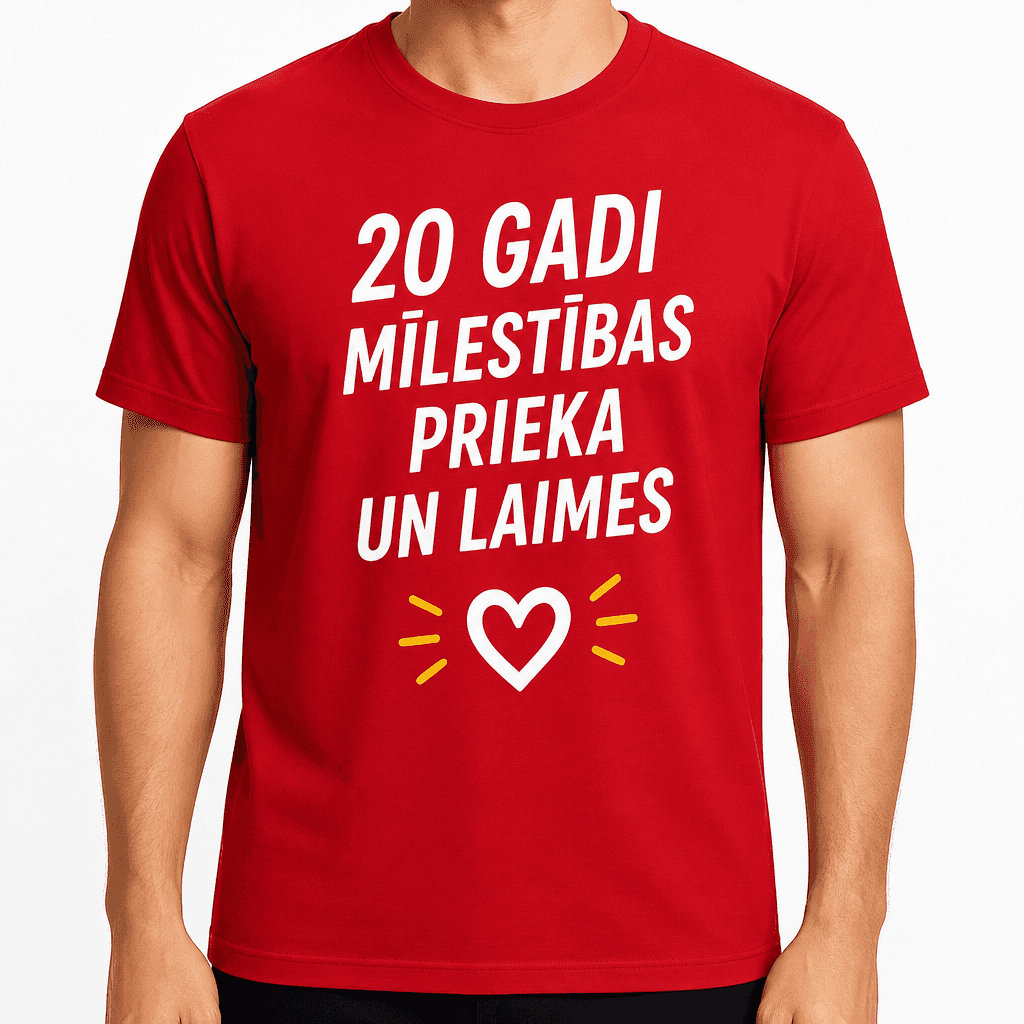 T-krekls 20 gadu jubilejai – 20 gadi mīlestības prieka un laimes