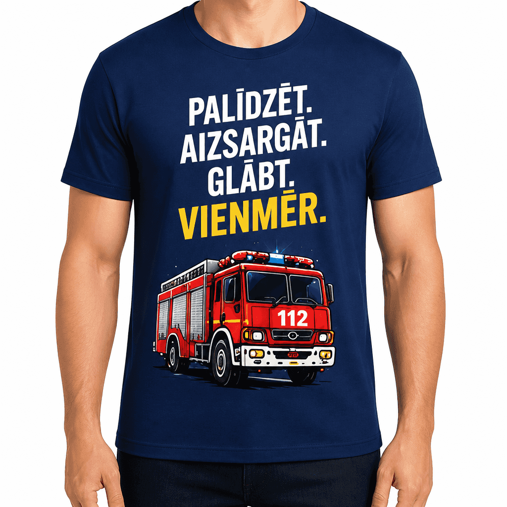 UgunsdzÄsÄja T-krekls ā PalÄ«dzÄt. AizsargÄt. GlÄbt. VienmÄr.