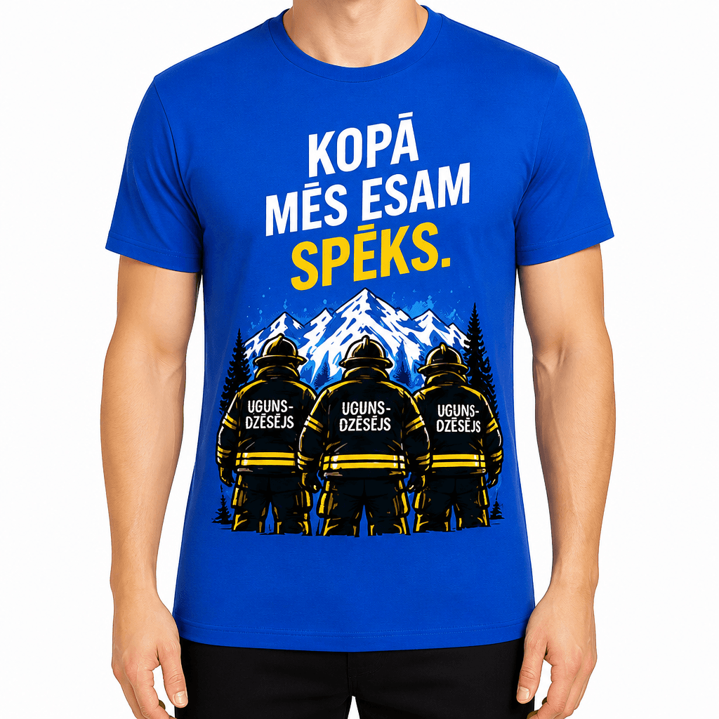 Ugunsdzēsēja T-krekls – Kopā mēs esam spēks.