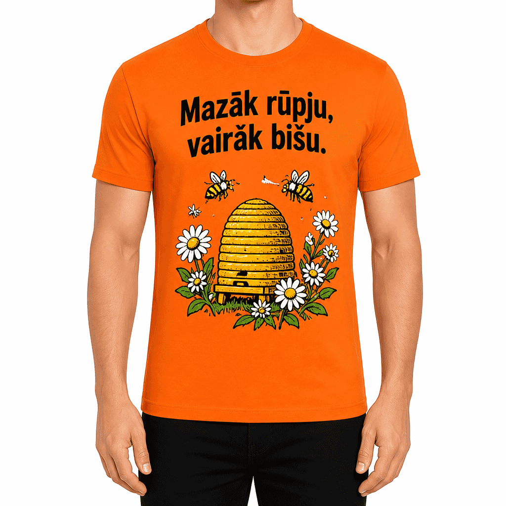 Biškopja T-krekls – Mazāk rūpju, vairāk bišu.