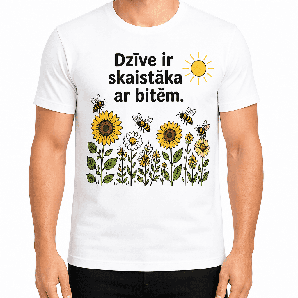 Biškopja T-krekls – Dzīve ir skaistāka ar bitēm.