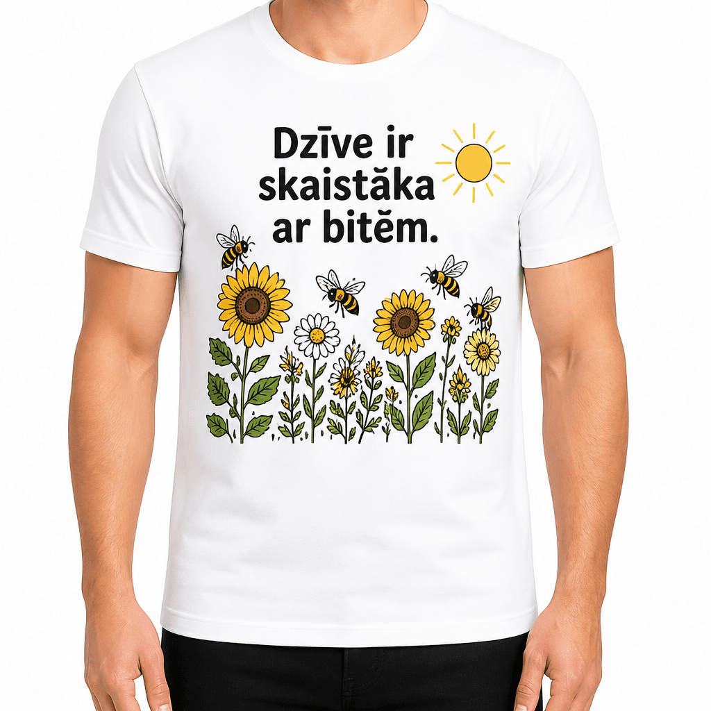 Biškopja T-krekls – Dzīve ir skaistāka ar bitēm.