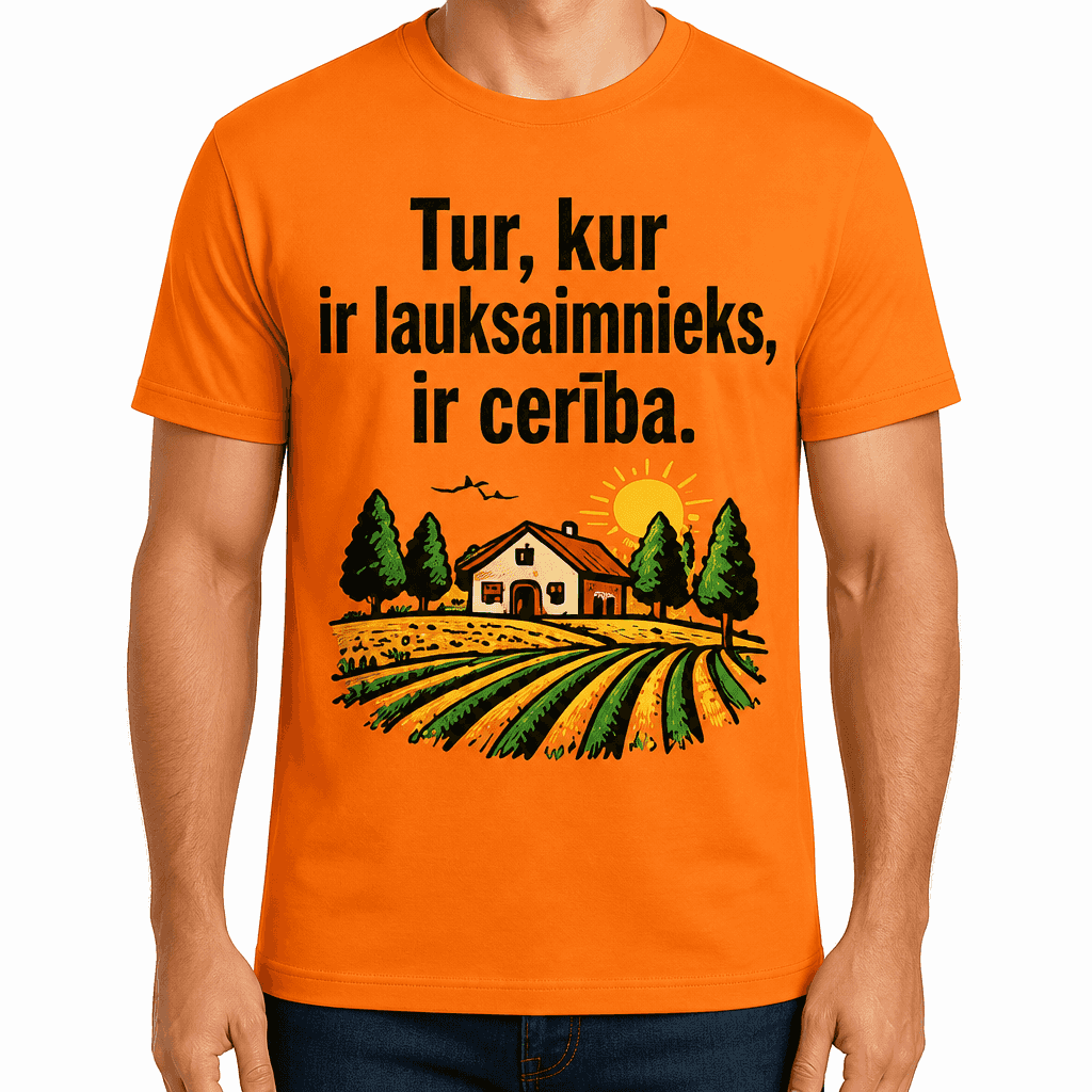 T-krekls lauksaimniekam – Tur, kur ir lauksaimnieks, ir cerība.