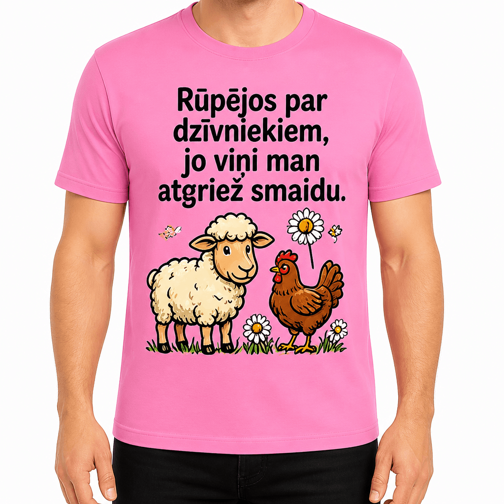 T-krekls lauksaimniekam – Rūpējos par dzīvniekiem, jo viņi man atgriež smaidu.