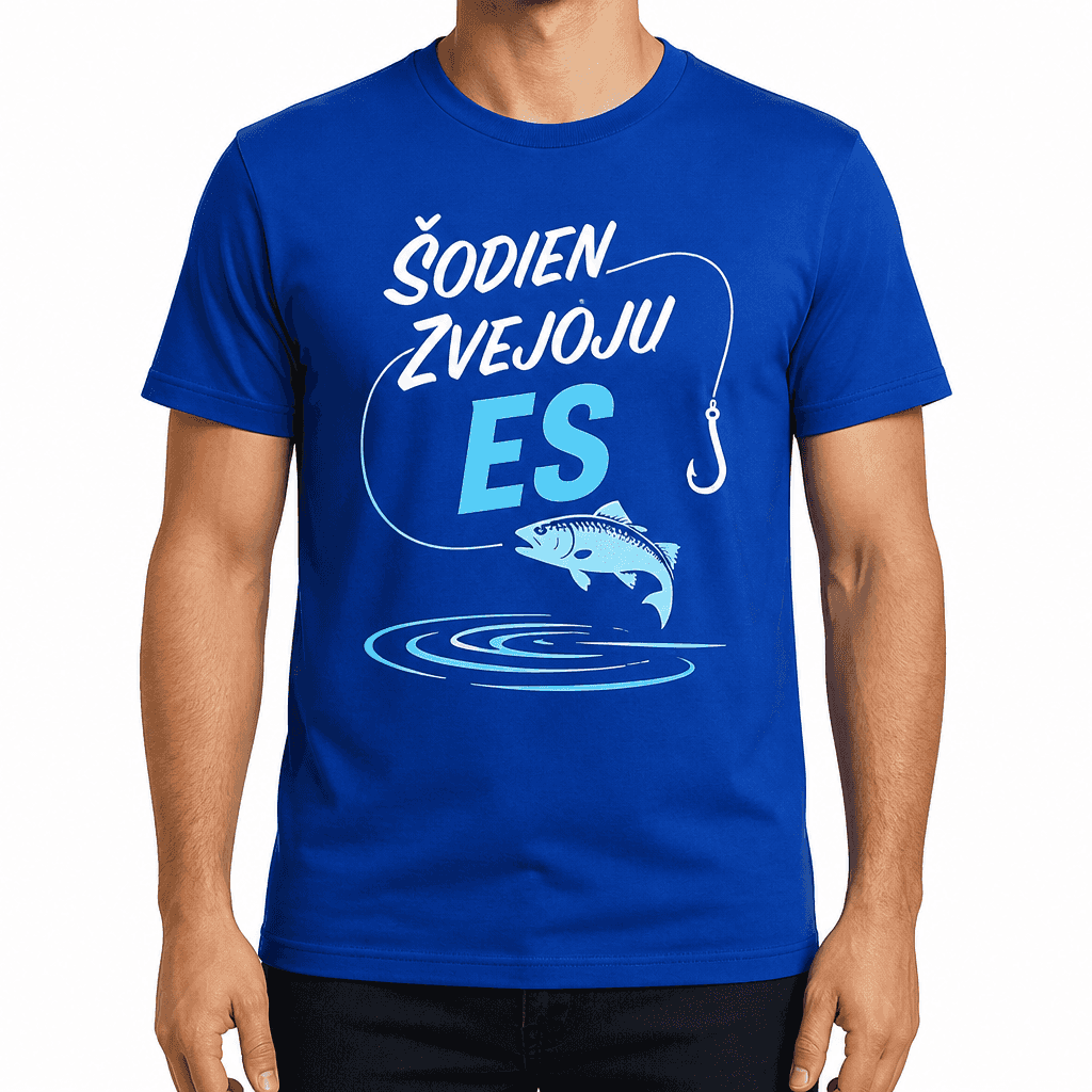 Makšķernieka T-krekls – ŠODIEN ZVEJOJU ES