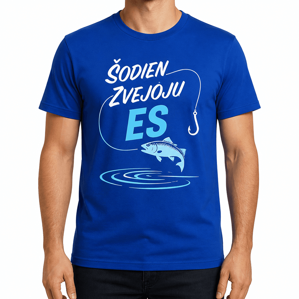 Makšķernieka T-krekls – ŠODIEN ZVEJOJU ES