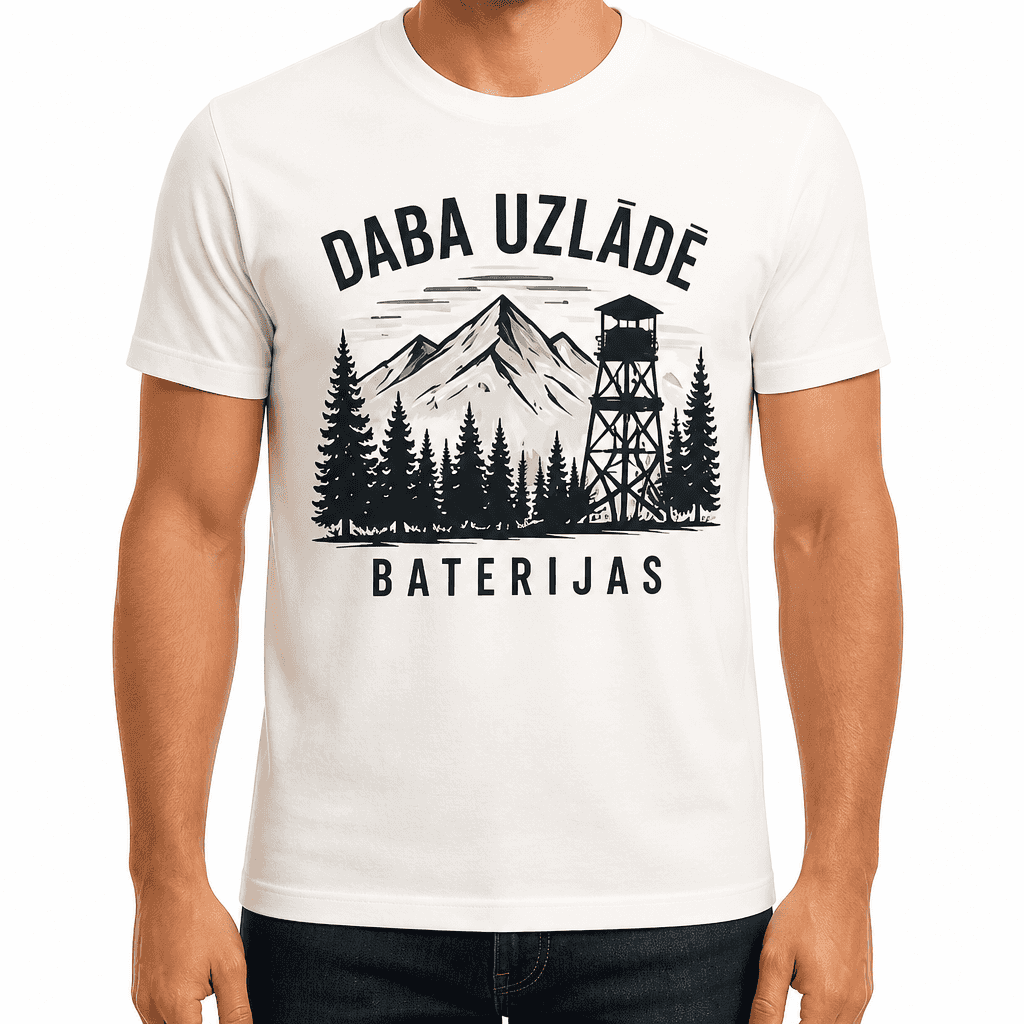 Mednieka T-krekls – DABA UZLĀDĒ BATERIJAS
