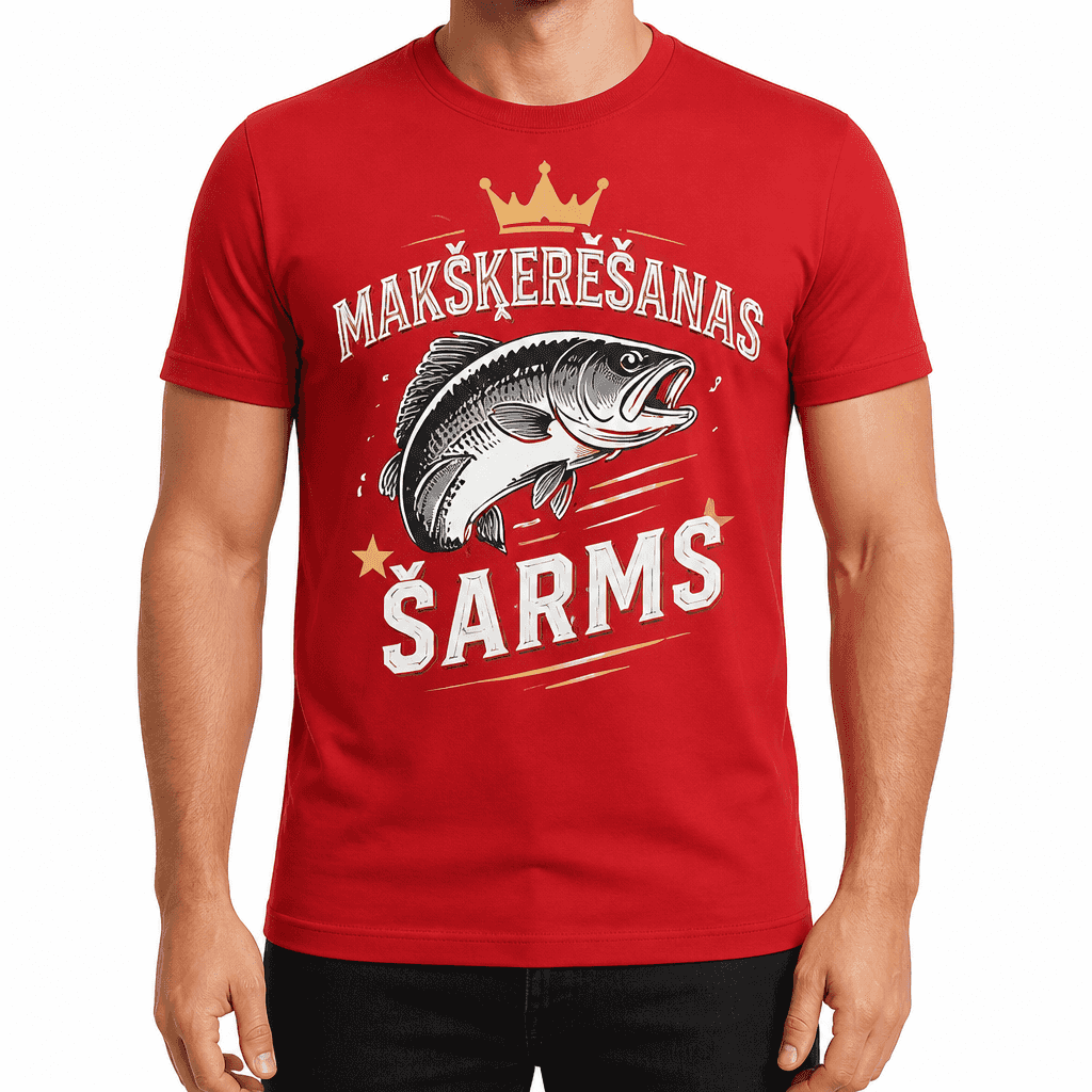 Makšķernieka T-krekls – MAKŠĶERĒŠANAS ŠARMS