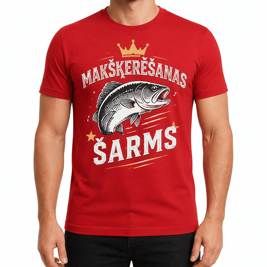 Makšķernieka T-krekls – MAKŠĶERĒŠANAS ŠARMS