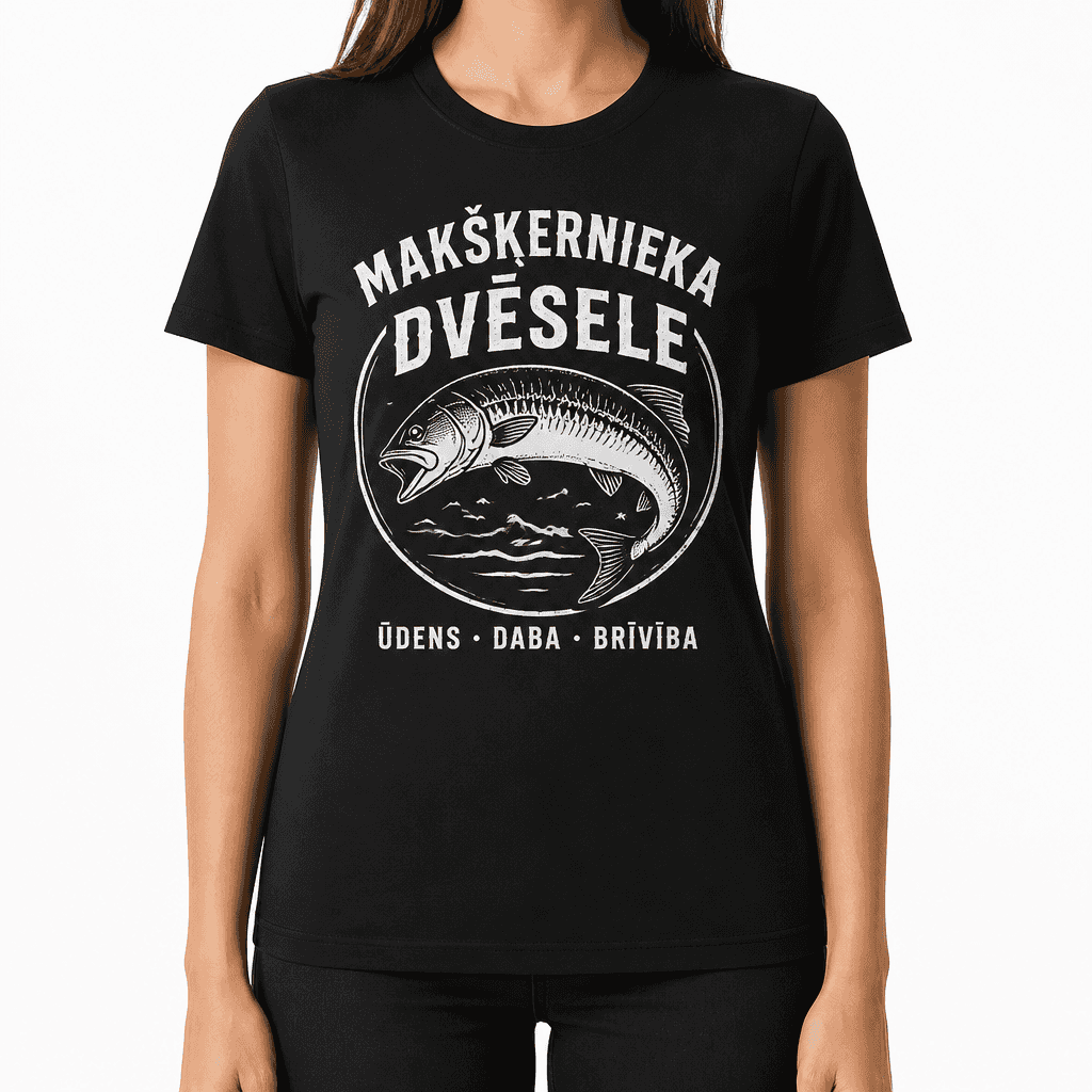 Makšķernieka T-krekls – MAKŠĶERNIEKA DVĒSELE