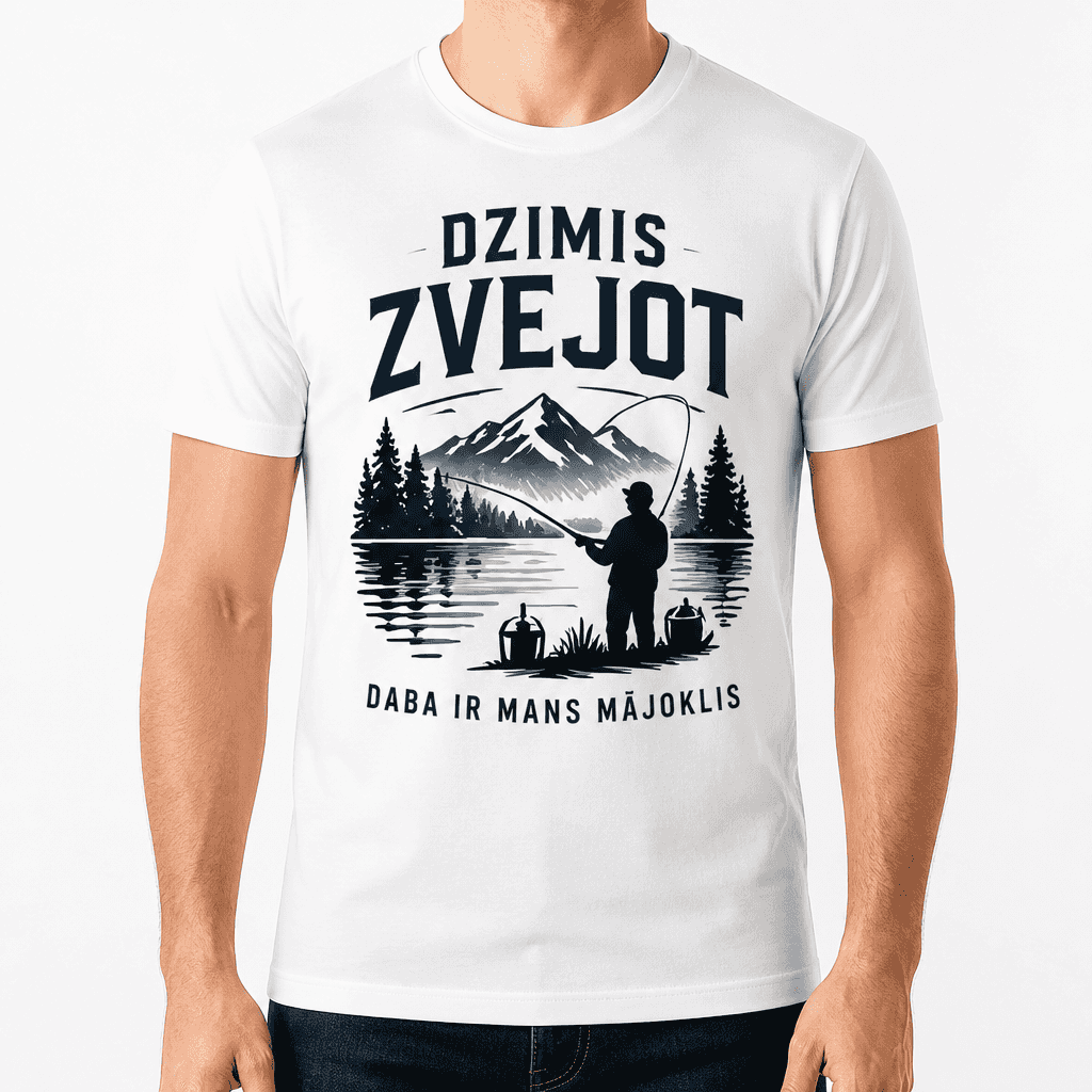 Makšķernieka T-krekls – DZIMIS ZVEJOT