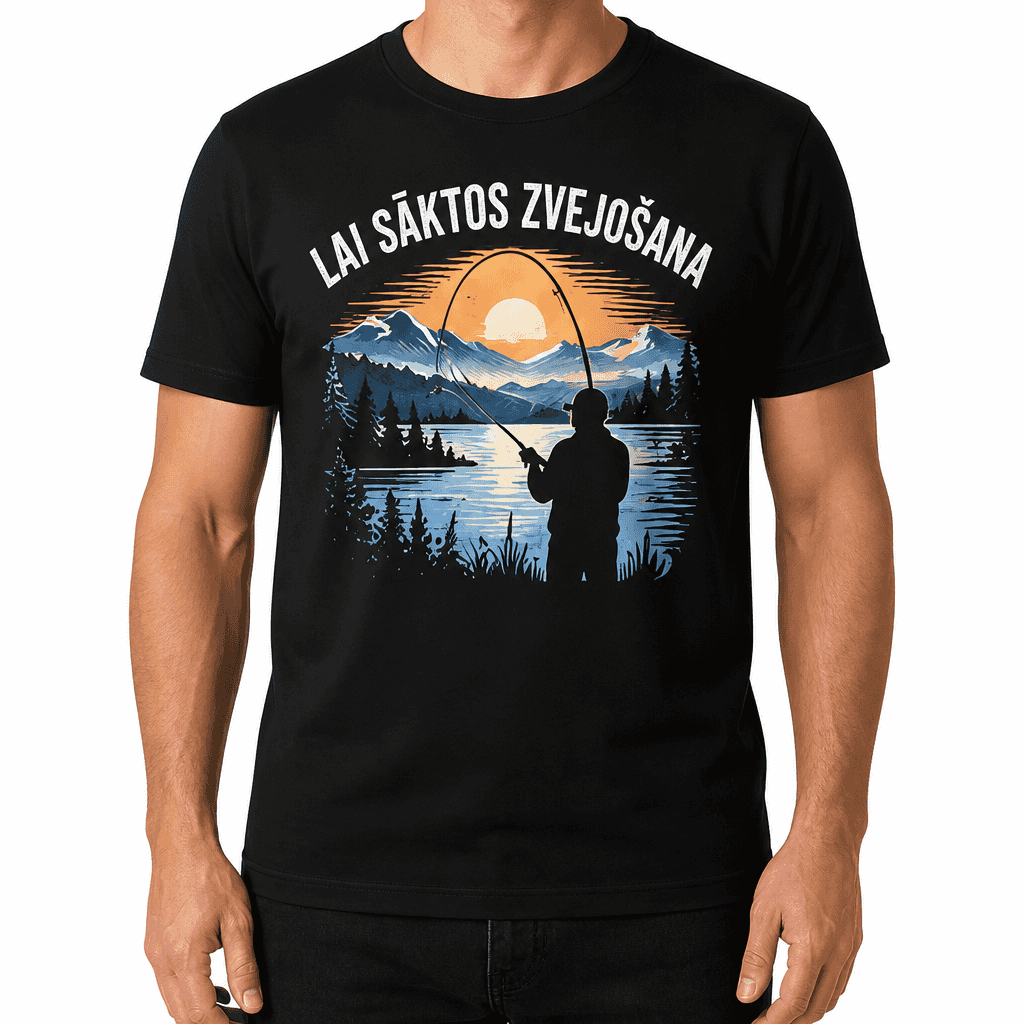 Makšķernieka T-krekls – LAI SĀKTOS ZVEJOŠANA